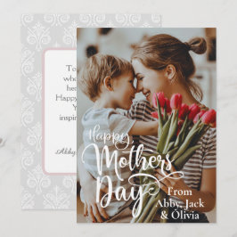 Cartão Feliz Dia das Mães com Foto e Texto Personalizados