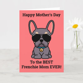 Cartão Feliz Dia das Mães da Dog Lilac Tan Frenchie