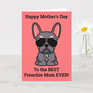 Cartão Feliz Dia das Mães da Dog Lilac Tan Frenchie