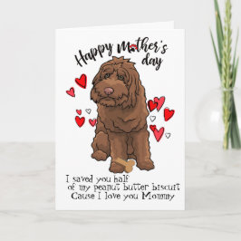 Cartão Feliz Dia das Mães do seu cachorro Labradoodle