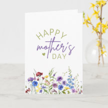 Feliz Dia das Mães Elegantes Flores Silvestres Aqu