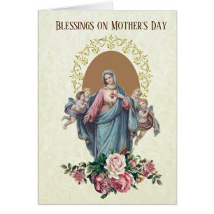 Cartão Feliz Dia das Mães   Escritura da Virgem Maria Ben