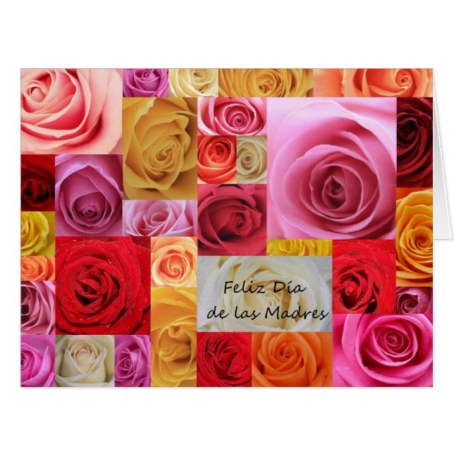 Cartão Feliz Dia das Mães Espanholas (Frente horizontal)