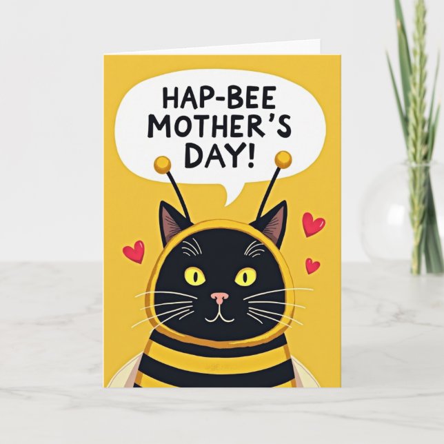 Cartão Feliz Dia das Mães Felino (Frente)