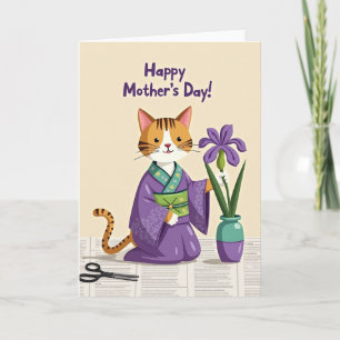 Cartão Feliz Dia das Mães Felino