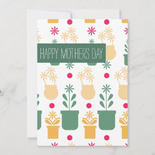 Cartão Feliz Dia das Mães Florais Vintage