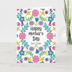 Cartão Feliz Dia das Mães Floral