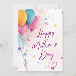 Cartão Feliz Dia das Mães Floral Card – Mãe e Filho Fofo