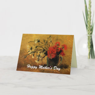 Cartão Feliz dia das mães floral vintage