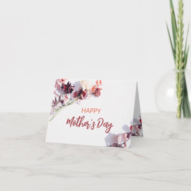 Cartão Feliz Dia das Mães | Flores Marron (Frente)