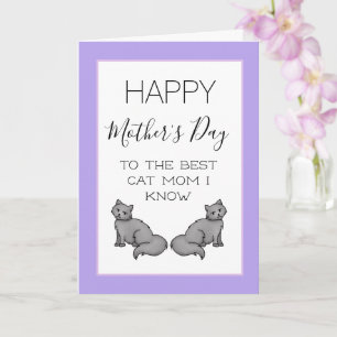 Cartão Feliz Dia das Mães Gata Mãe