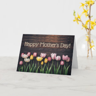 Cartão Feliz Dia das Mães General com Tulipas Bonitas