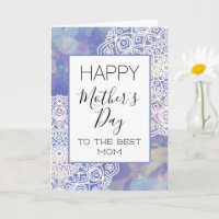 Feliz Dia das Mães Lavanda Roxo Floral Mandala