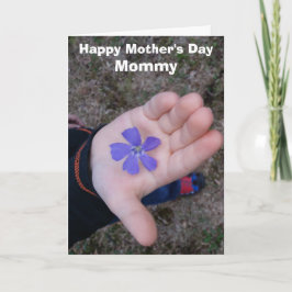 Cartão Feliz Dia das Mães Mamãe da Criança Flor Roxa