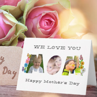 Cartão Feliz Dia das Mães - Nós te amamos - Nome da Foto