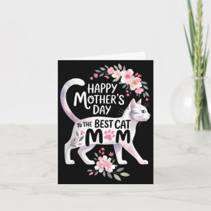 Cartão Feliz dia das mães para a mãe do gato dia das mães