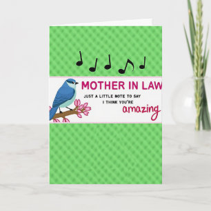 Cartão Feliz Dia das Mães Pássaro no Galho de Árvore Cart