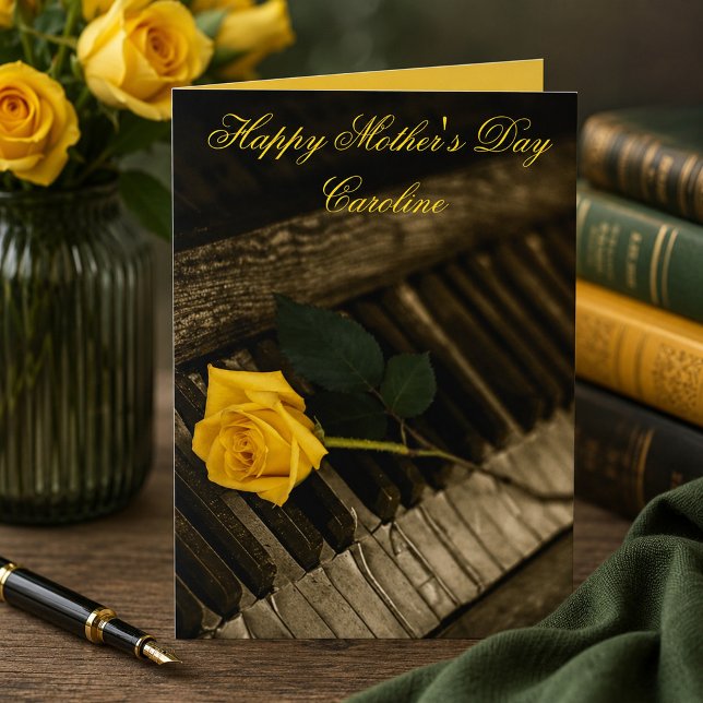 Cartão Feliz Dia das Mães Piano (Criador carregado)
