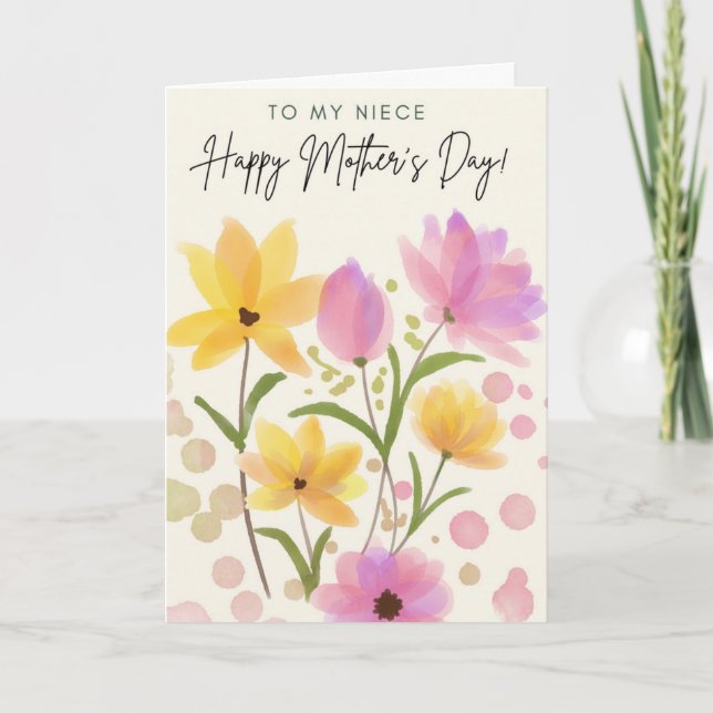 Cartão Feliz Dia das Mães Sobrinha (Frente)