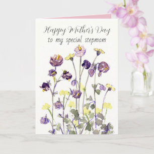 Cartão Feliz Dia das Mães Stepmom Flores