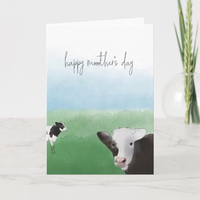 Cartão Feliz Dia das Mães Vaca (Frente)