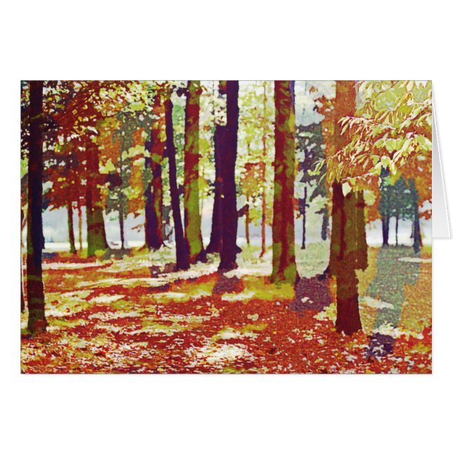 Cartão Feliz Dia de Ação de Graças em queda (Frente Horizontal)