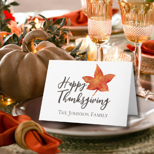 Cartão Feliz Dia de Ação de Graças: "Mapeador de Aquarela