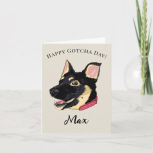 Cartão Feliz Dia de Adoção Nome do Cachorrinho Pastor Ale