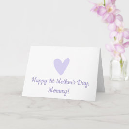 Cartão Feliz Dia de as mães 1rua | Coração Lilac Bonito
