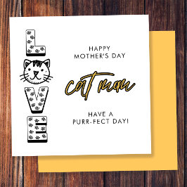 Cartão Feliz Dia de as mães Amarelo Do Puro Gato
