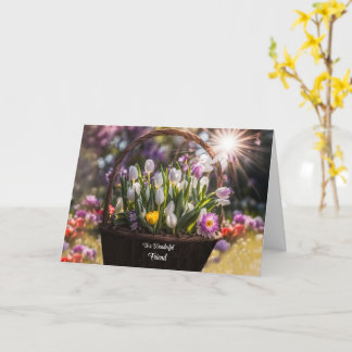 Cartão Feliz dia de as mães Amigo das Flores Bonito