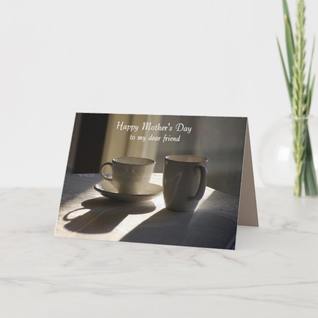 Cartão Feliz Dia de as mães Caro Amigo Café Copas (Frente)