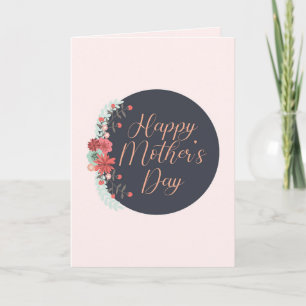 Cartão Feliz dia de as mães de quadro floral personaliza