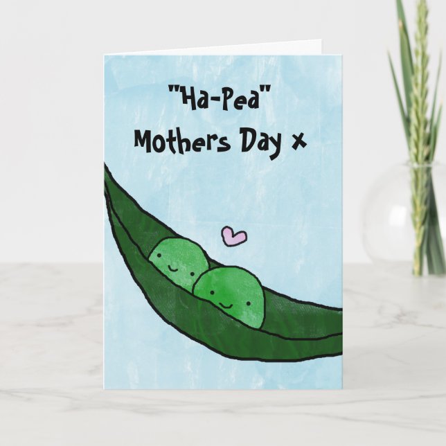Cartão Feliz dia de as mães - Dia de as mães Hap-Pea (Frente)