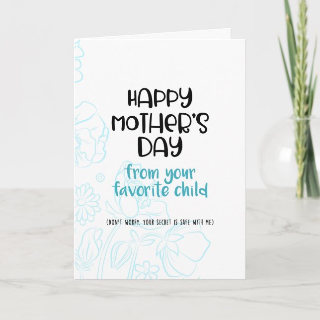 Cartão Feliz Dia de as mães do seu favorito (Frente)