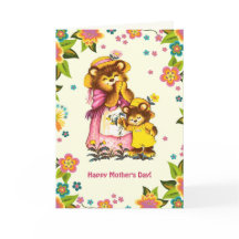 Feliz Dia de as mães. Família Vintage Bear