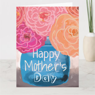 Cartão Feliz dia de as mães Floral bouqet