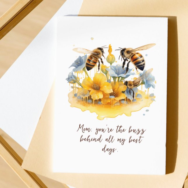 Cartão Feliz dia de as mães Floral de Aquarela de Script  (Criador carregado)