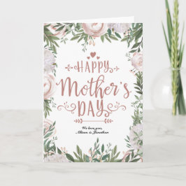 Cartão Feliz dia de as mães Floral Dusty Pink