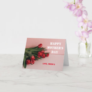 Cartão Feliz Dia de as mães Floral Tulipas Mãe Moderna