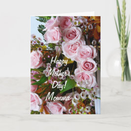 Cartão Feliz Dia de as mães-Mãe/ Rosas Rosa