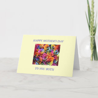 Cartão Feliz dia de as mães para as minhas duas Mães
