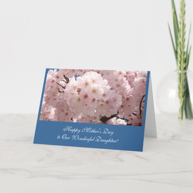 Cartão Feliz Dia de as mães para nossa maravilhosa filha! (Frente)