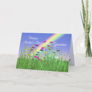 Cartão Feliz dia de as mães para Vovó Flores de primavera
