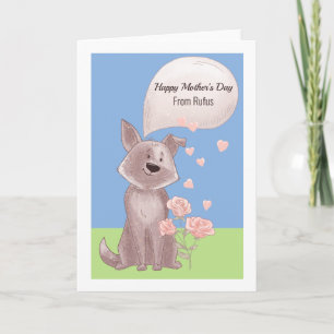Cartão Feliz dia de as mães Personalizado Do Cão