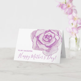 Cartão Feliz Dia de as mães! | Placa de Rosa de Aquarela 