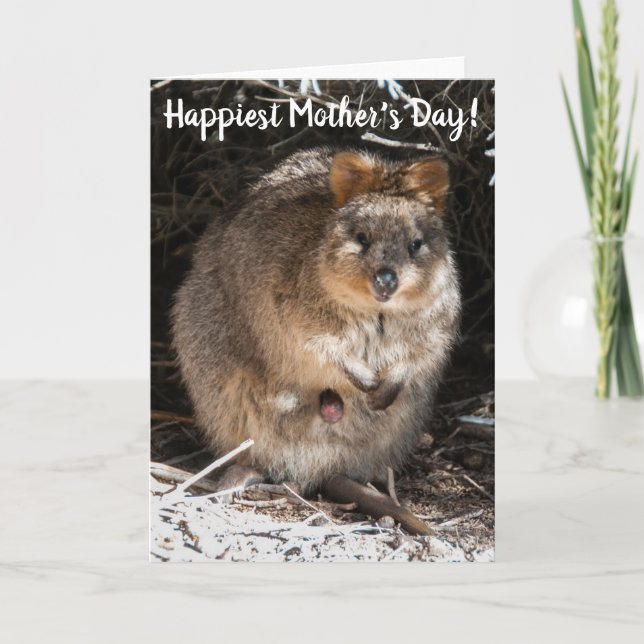 Cartão Feliz Dia de as mães Quokka Austrália (Frente)