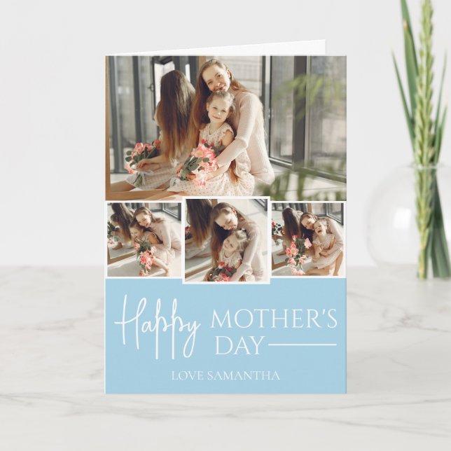 Cartão Feliz dia de as mães | Script Moderno Simples 5 Fo (Frente)