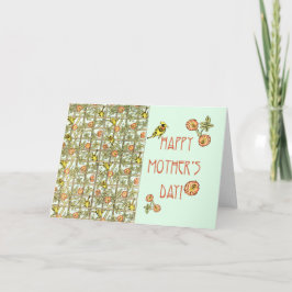 Cartão Feliz dia de as mães William Morris Impressão