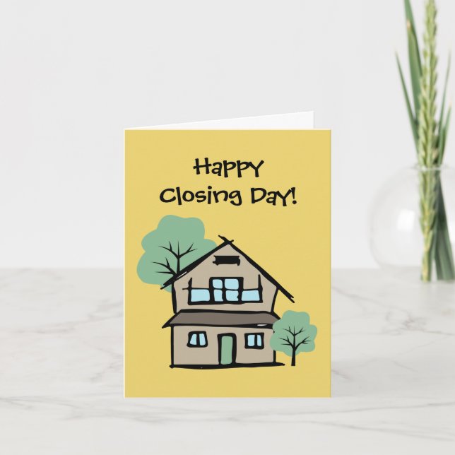 Cartão Feliz Dia de Encerramento Celebração de Cliente de (Frente)